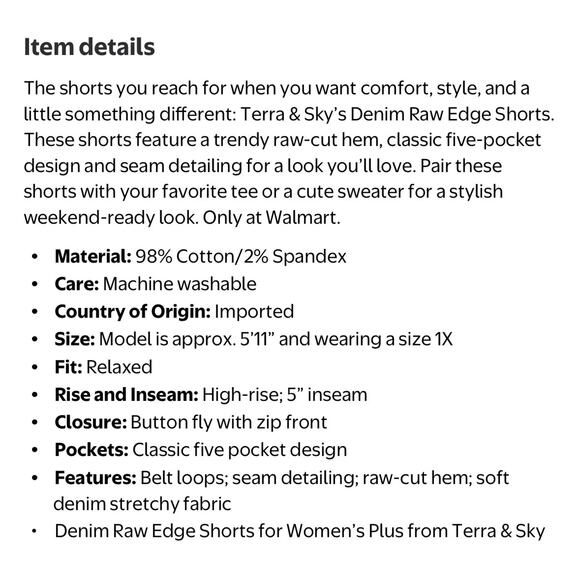 Terra&Sky Womens 26W Plus Demin Shorts 5" Inseam Relax Fit High-Rise Green - Picture 8 of 8